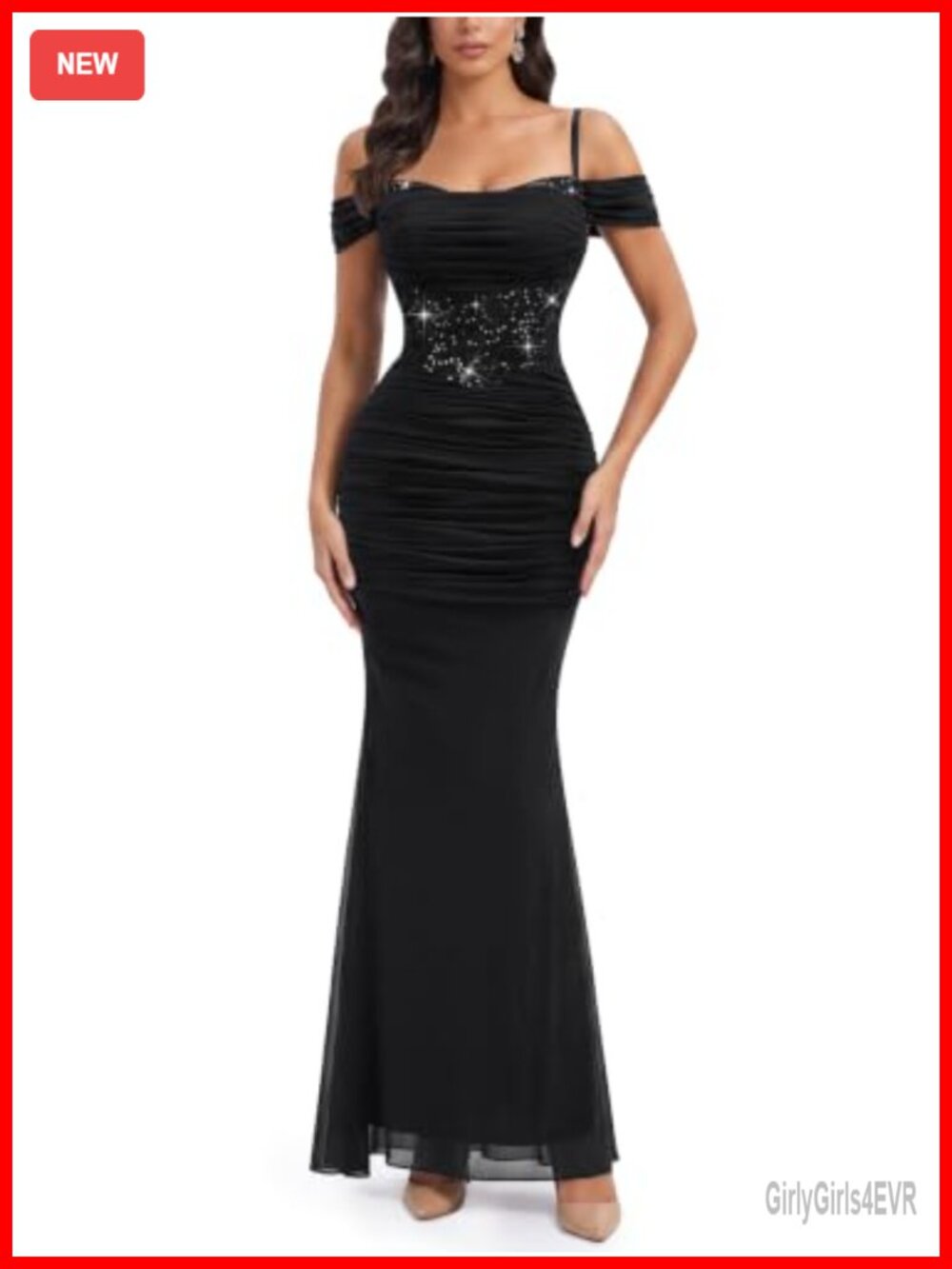 Off Shoulder Mesh Lace Formal Maxi Dress Sleeveless Slim Fit